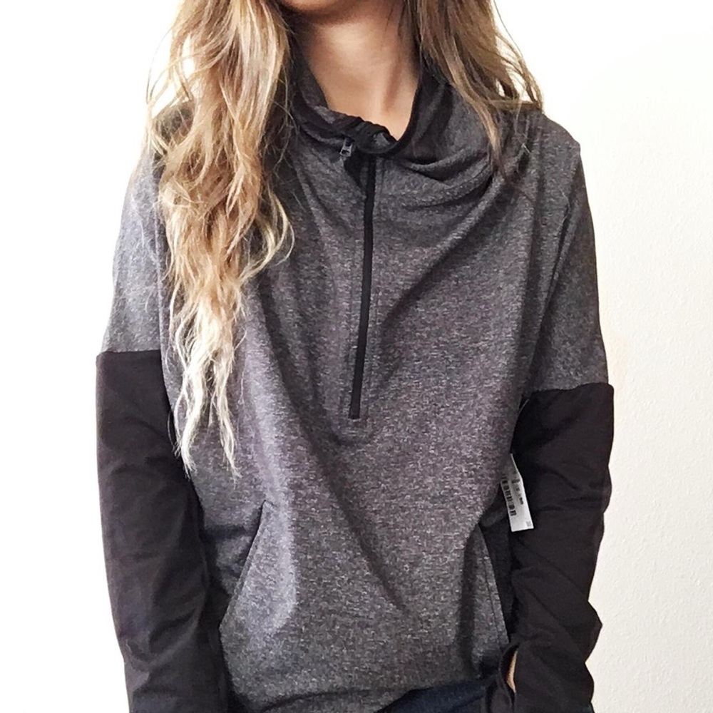 Aeropostale Black & Heather Gray Track Jacket